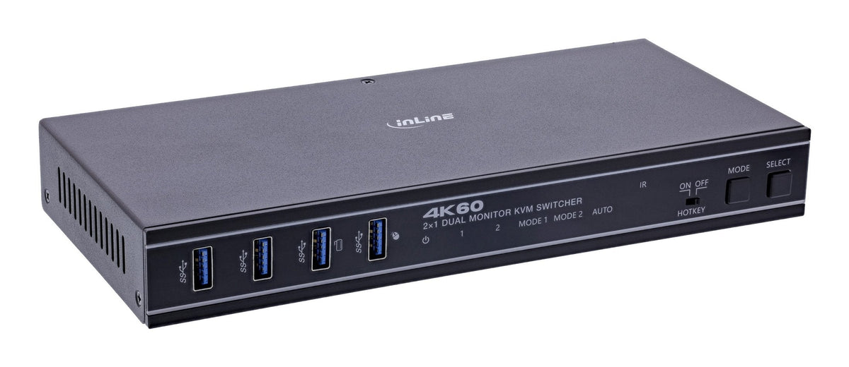 Inline Kvm Switch, 2x1 ,Hdmi 4k/60hz, Dual Monitor , Usb 3.2 Hub