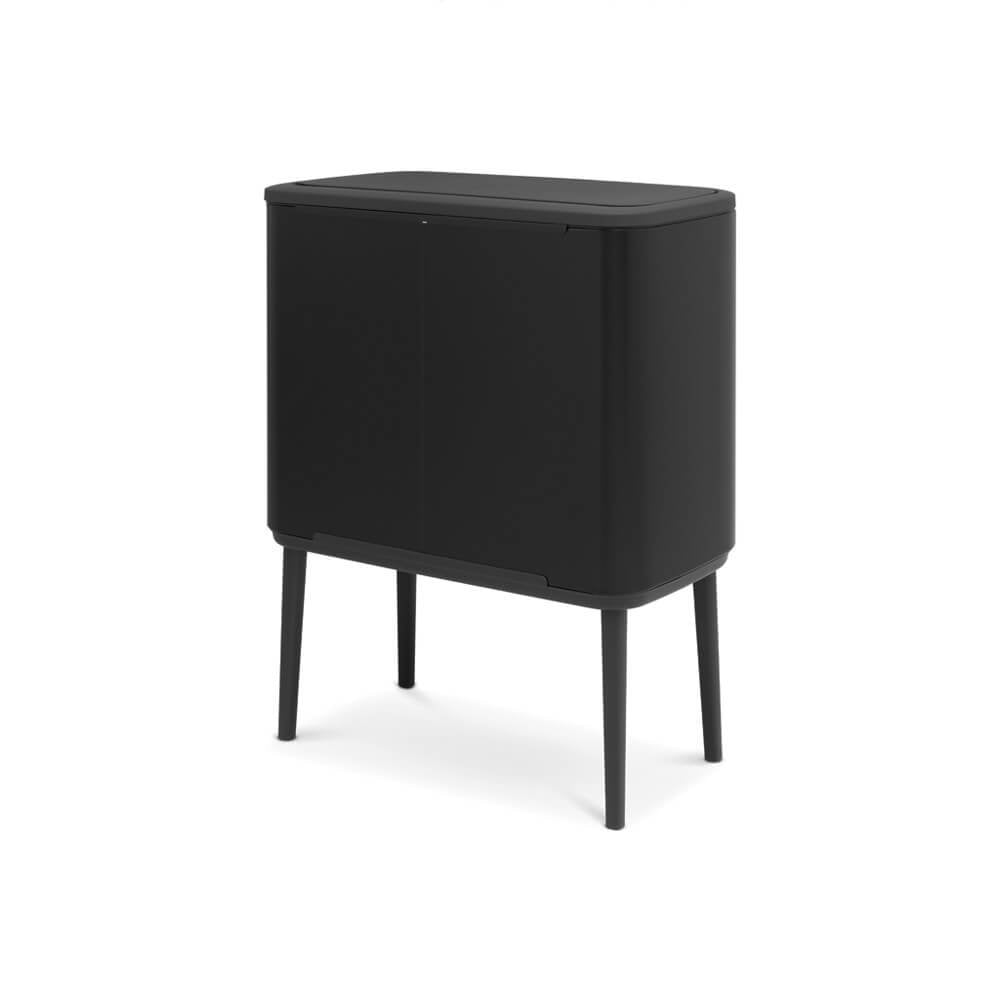 Brabantia Bo Touch Cubo Negro Mate, 11 + 23 L
