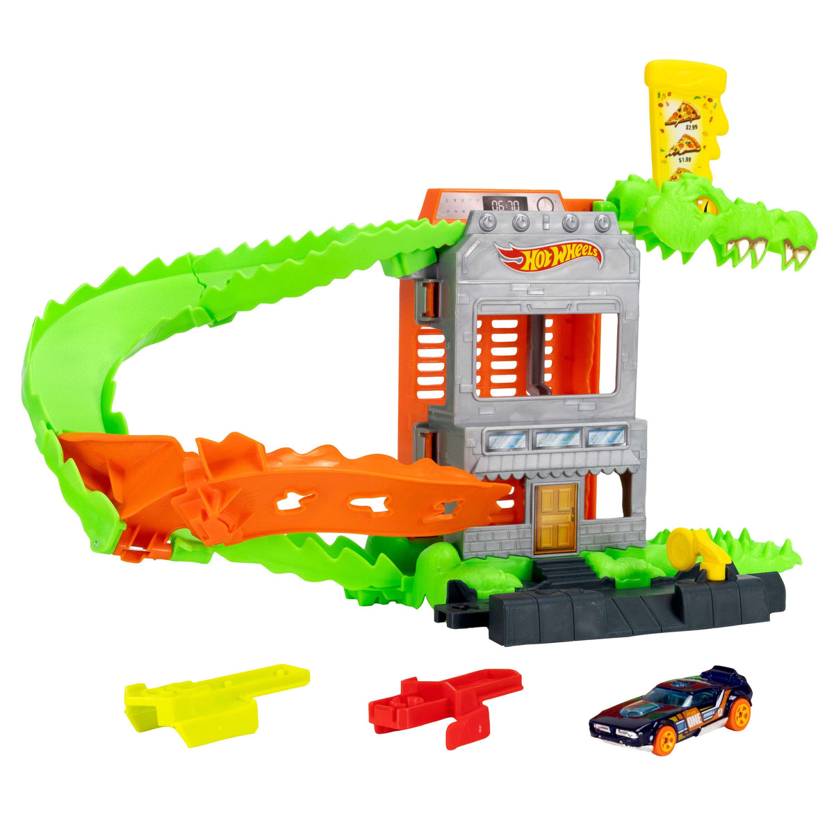 Pista Coches Ataque De Cocodrilo Hot Wheels City