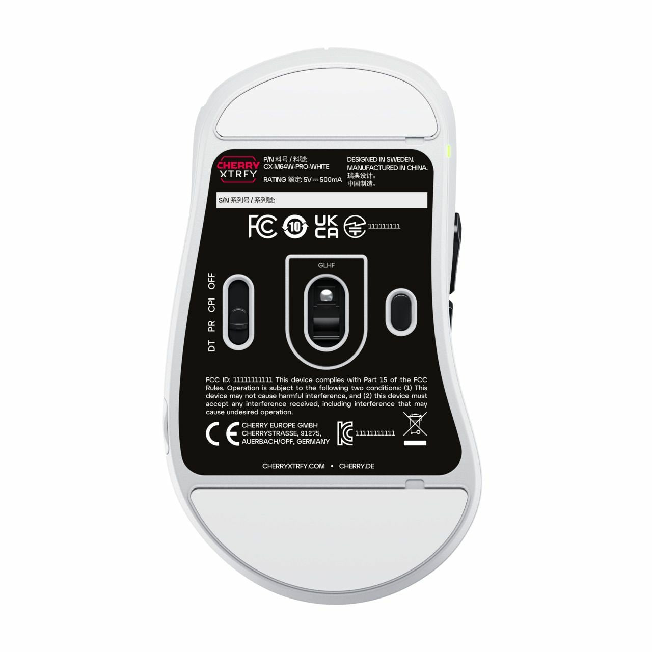 EAN 7340086914673 - CHERRY XTRFY CX-M64W-PRO-WHITE ratón Juego RF inalámbrico 26000 DPI imagen 7