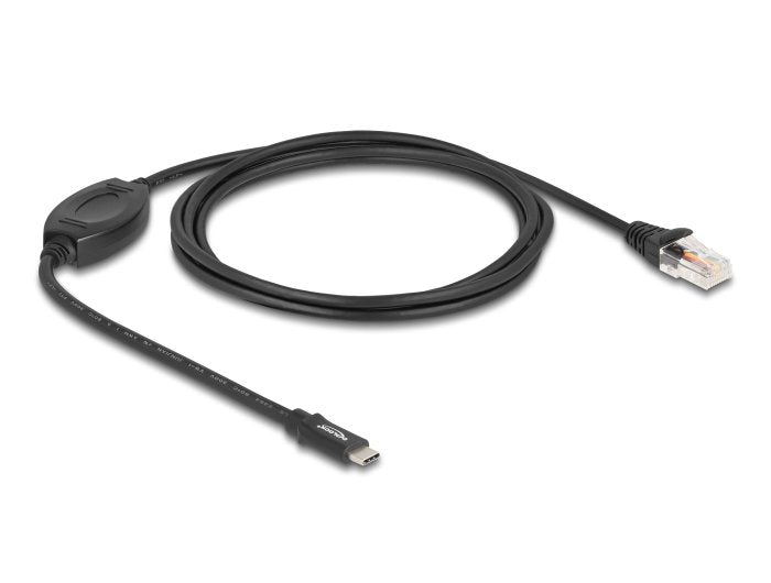 Delock 64305 Adaptador Usb 2.0 Type-C Macho A 1 X Serie Rs-232 Rj45 Macho 1,8 M Negro