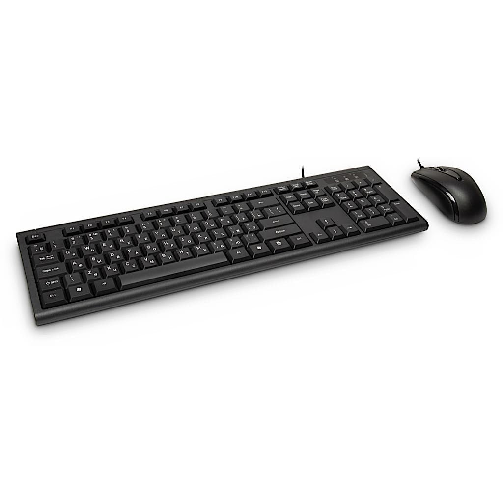Inter-Tech Km-3149r Teclado Ratón Incluido Hogar Usb Qwerty Ruso, Inglés De Ee. Uu. Negro