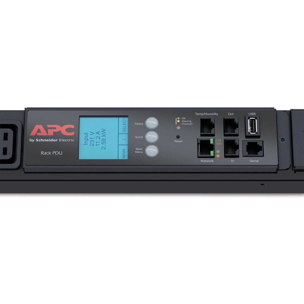 Apc Metered Rack Pdu Unidad De Distribución De Potencia (Montaje En Bastidor) Ca 400 V 23 Kw Trifásico Ethernet 10/100 Rs-232 Input: Iec 60309 Conectores De Salida: 42 0u 1.82 M Cable Canadá Estados Unidos Negro Para P/N: Smx1500
