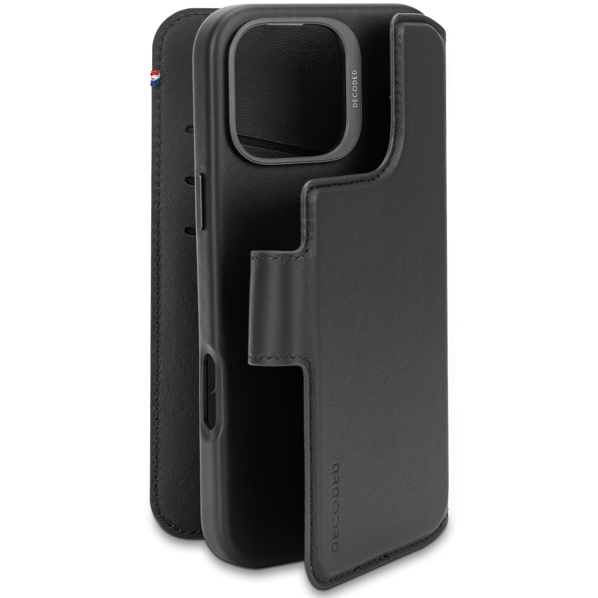 Decoded Leather Detachable Wallet Iphone 16 Pro Max Black