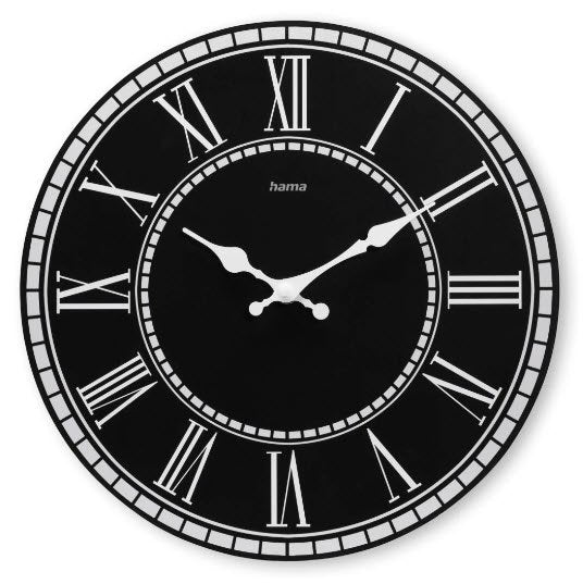 Hama Rab Reloj De Pared Analogico - Cuarzo - Silencioso - Mdf - Funciona Con 1 Pila Aa - 30x2cm - Negro