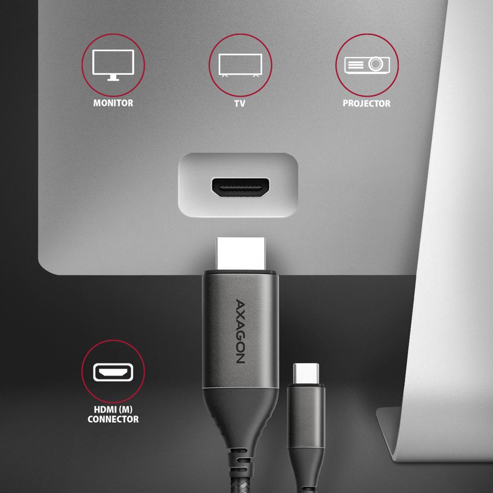 EAN 8595247907158 - Axagon RVC-HI2MC adaptador de cable de vídeo 1,8 m USB Tipo C HDMI Negro imagen 5