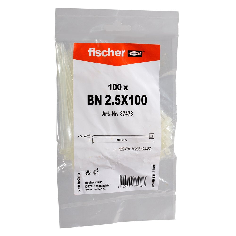EAN 4006209874783 - Fischer 87478 presilla Brida tipo escalera Nylon Transparente 100 pieza(s) imagen 2