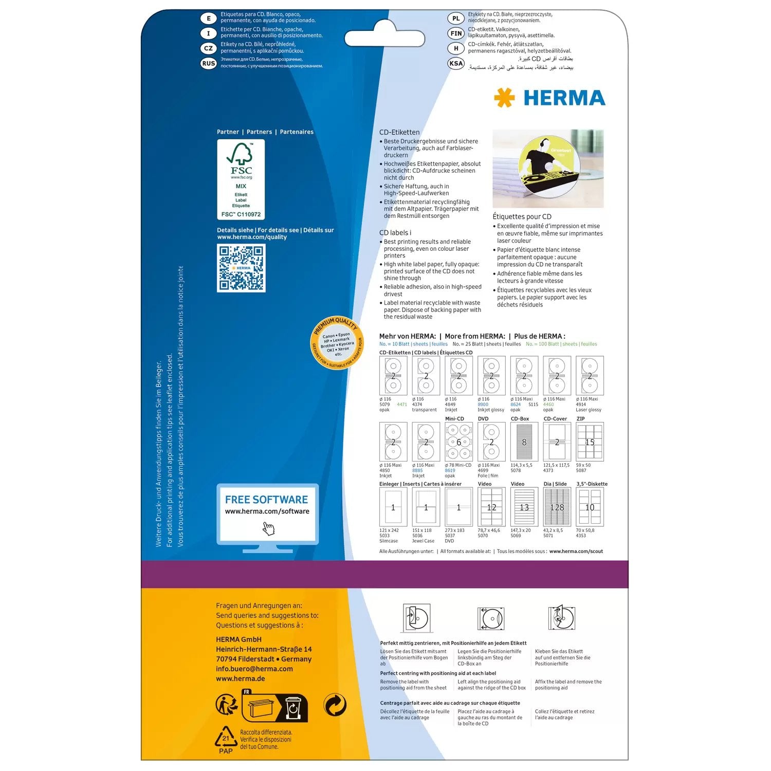 Herma 5115 Etiqueta De Impresora Blanco Etiqueta Para Impresora Autoadhesiva