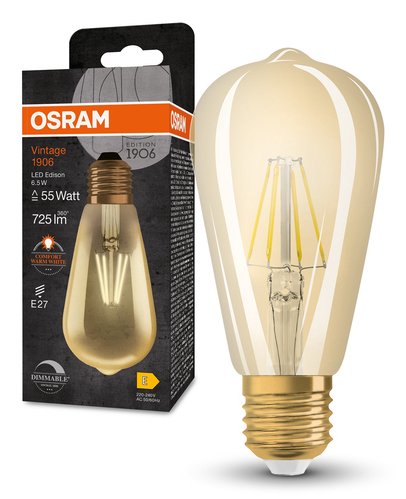 EAN 4099854081514 - Osram Vintage 1906 lámpara LED Blanco cálido 2400 K 6,5 W E27 E imagen 3