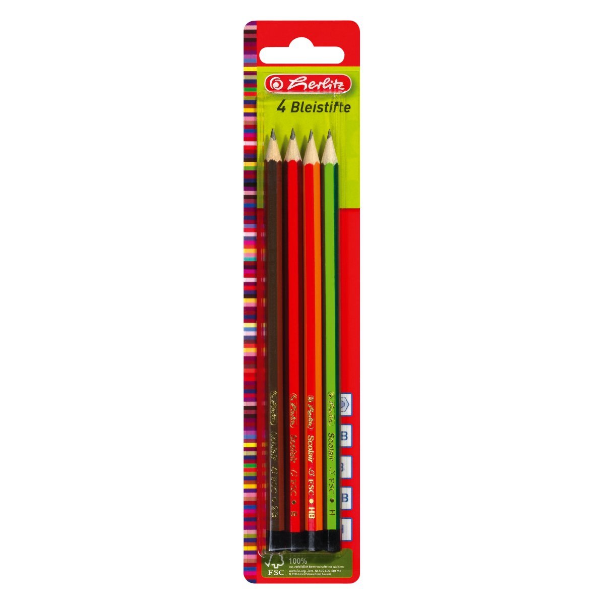 Herlitz Bleimifte Holz Lack H Hb B 2b Fsc Mine Bruchsicher
