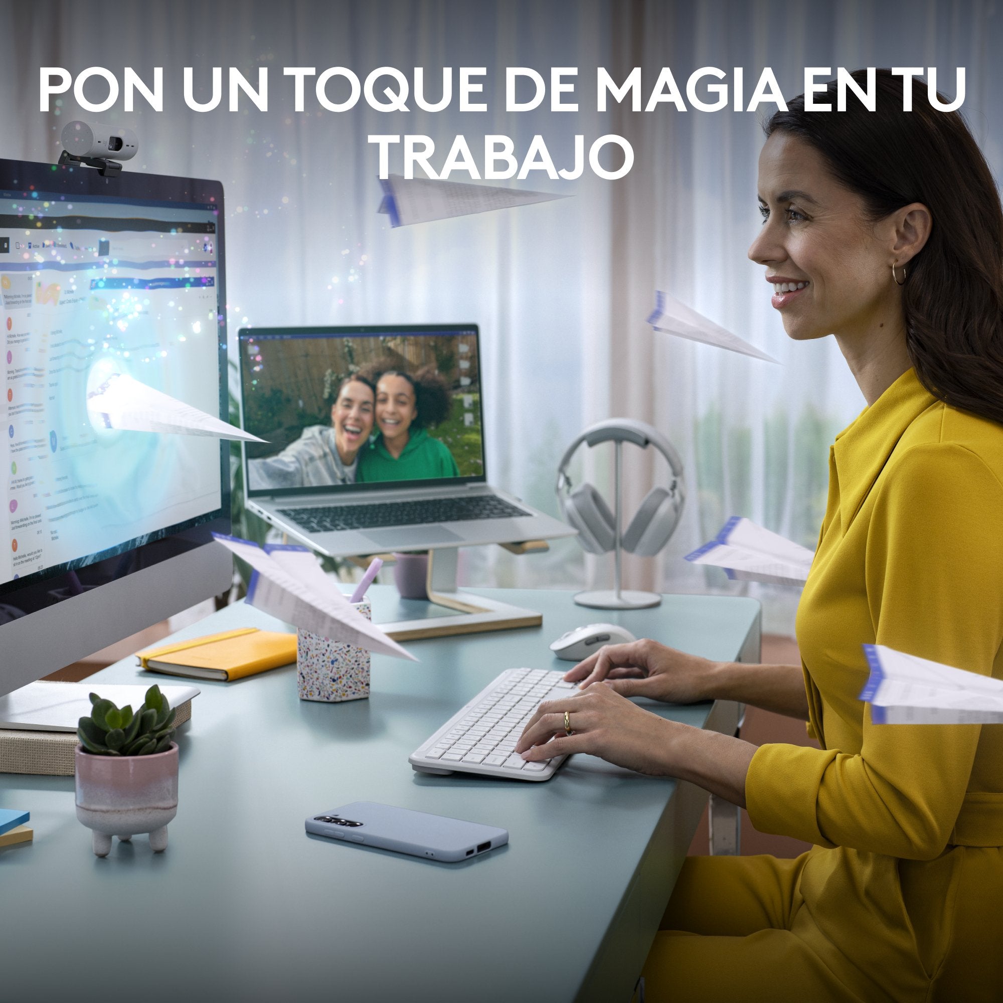 EAN 5099206120327 - Logitech 920-012596 teclado Ratón incluido Oficina RF Wireless + Bluetooth QWERTY Español Blanco imagen 7
