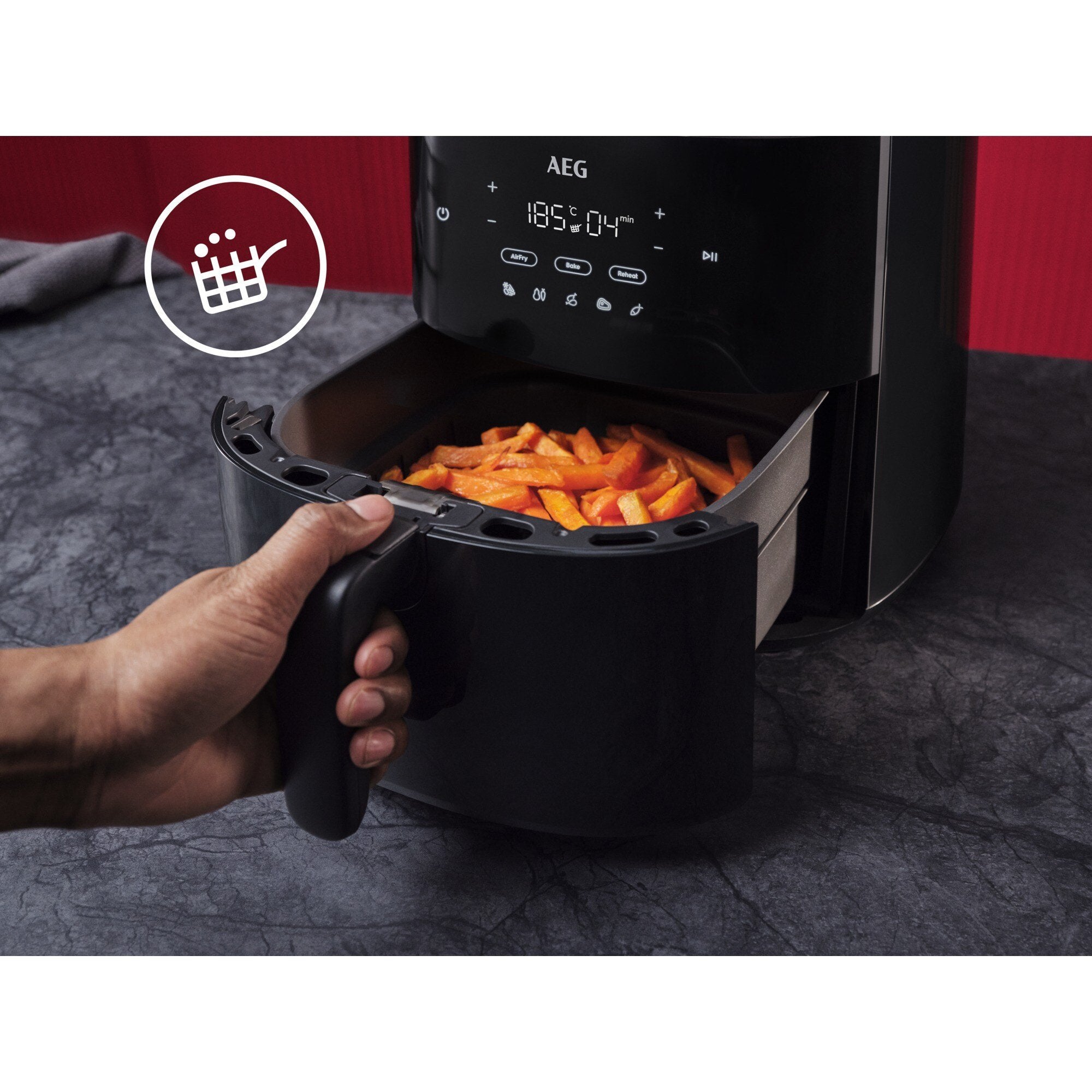 EAN 7333394032627 - AEG AAF7B Sencillo 6,8 L 1800 W Freidora de aire caliente Negro imagen 13