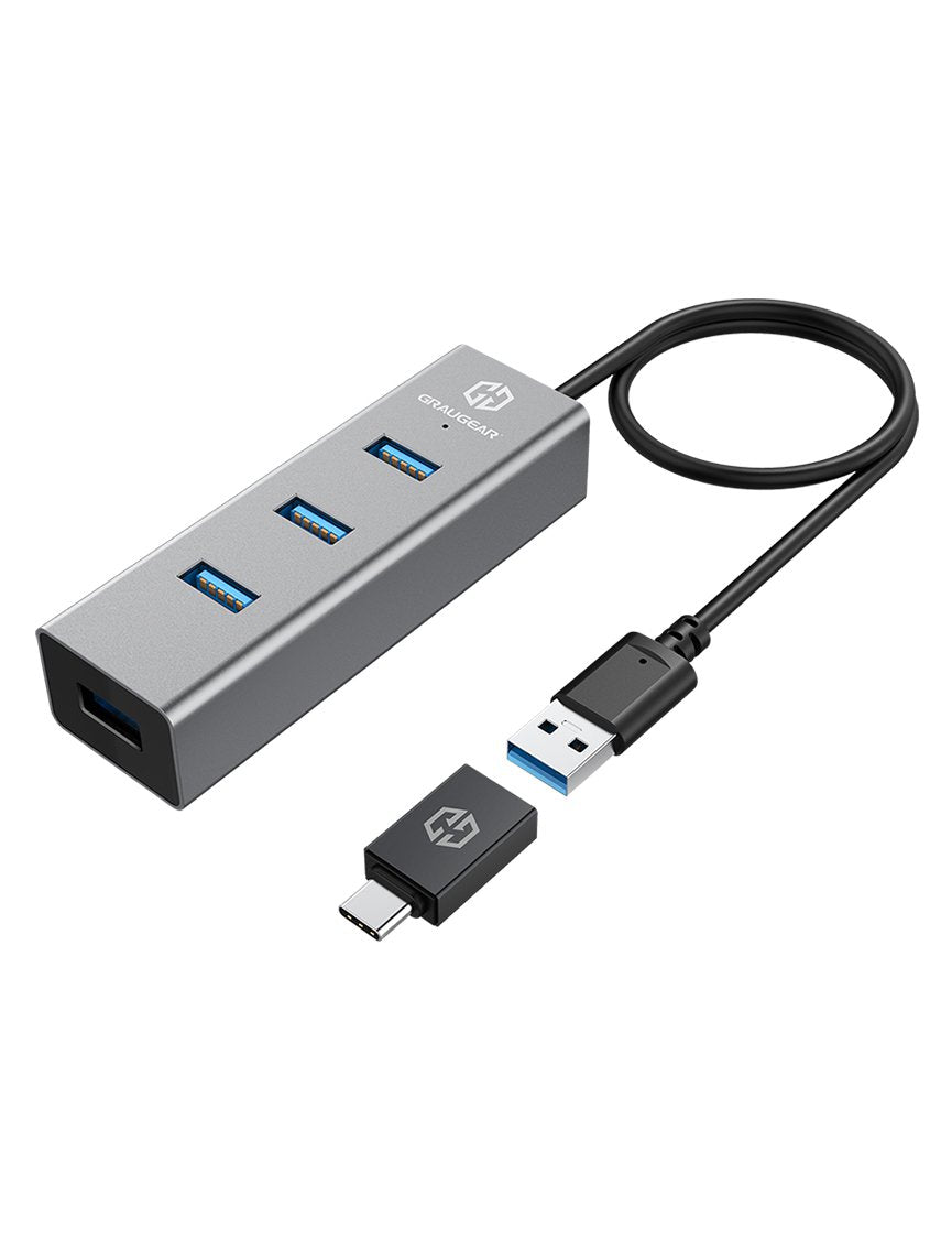 EAN 4260746550269 - GRAUGEAR G-HUB4-AC hub de interfaz USB 3.2 Gen 1 (3.1 Gen 1) Type-A 5000 Mbit/s Aluminio, Negro imagen 1