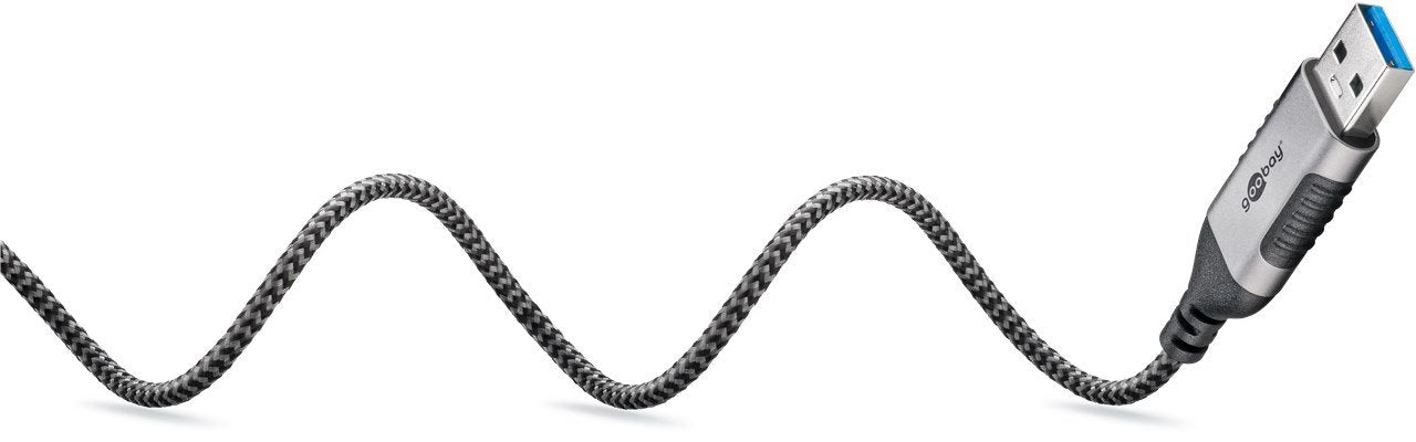 Cable De Adaptador Ethernet Goobay Usb-A 3.2 Gen1> Rj-45, Slim Black/Grey, 1 Metro 74393