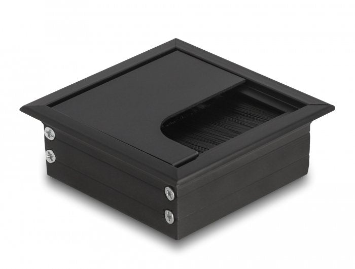 Delock Cabledurchführung Für Tischeinbau Mit Bürste 80 X 80 X 28 Mm Schwarz