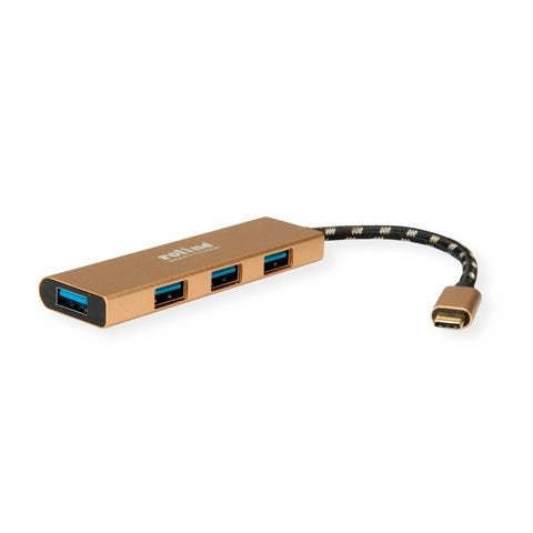 Roline Gold Usb 3.2 Gen 1 Hub, 4fach, Typ C Anschlusscable