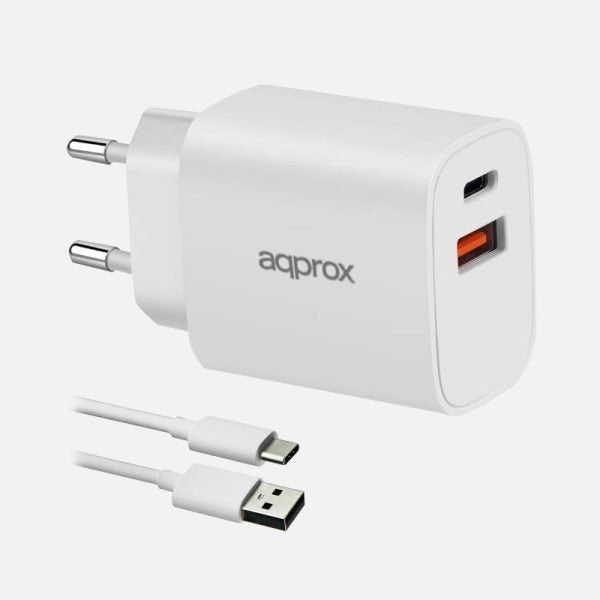 EAN 8435099534211 - Approx APPUSBWALL20W cargador de dispositivo móvil Universal Blanco Corriente alterna Carga rápida Interi imagen 1