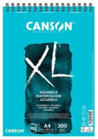 Canson Xl Aquarelle Album Espiral Microperforado De 30 Hojas A3 - Grano Fino - 29.7x42cm - 300g - Color Blanco