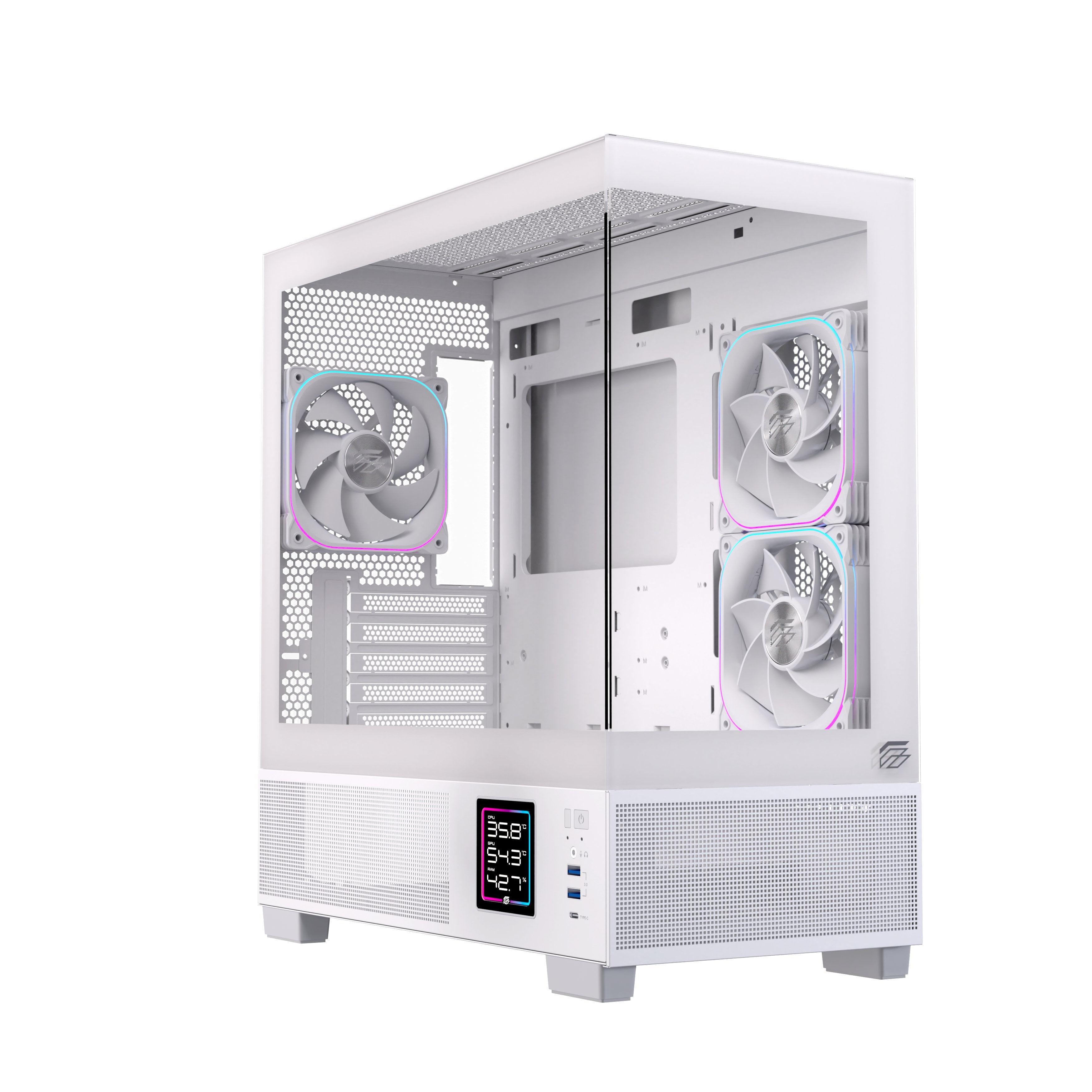 EAN 6977277360073 - Einarex EXCS-SM-51DR-W carcasa de ordenador Micro Torre Blanco imagen 2
