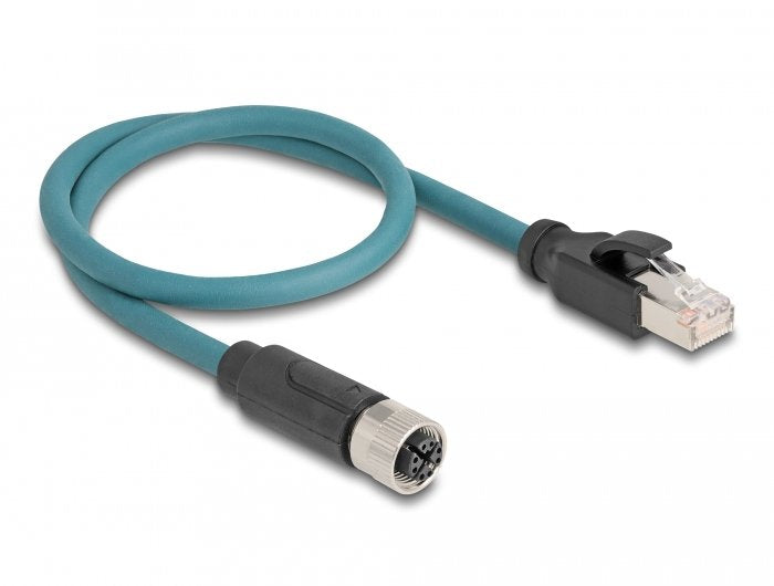 Delock Cable De Red M12 X-Kodiert 8 Pin Hembra A Rj45 Macho 50 Cm