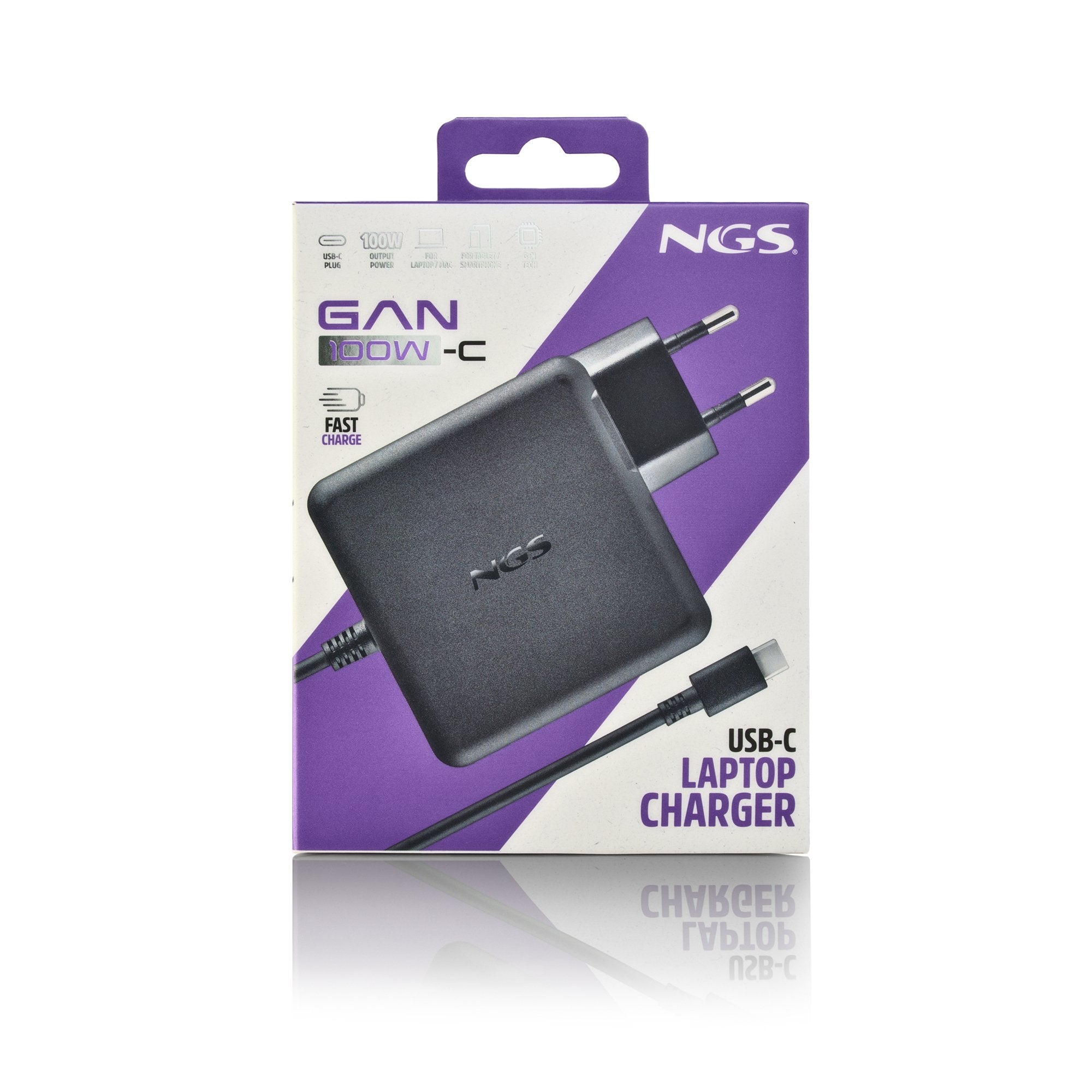 Cargador De Portátil Gan Ngs Gan100w-C Usb Tipo-C 100w Automático Voltaje 5-20v