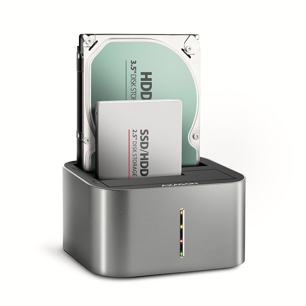 EAN 8595247907707 - Axagon AXG ADSA-DC - Docking- und Kopierstation 2x 2.5''/3.5'' SATA USB 3.0 - Digital/Daten USB 3.2 Gen 1 imagen 1