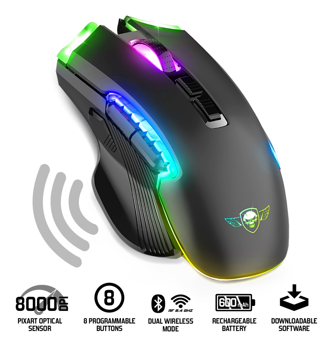 Ratón Gaming Inalámbrico Spirit Of Gamer Elite M70 Batería Recargable Hasta 4800 Dpi
