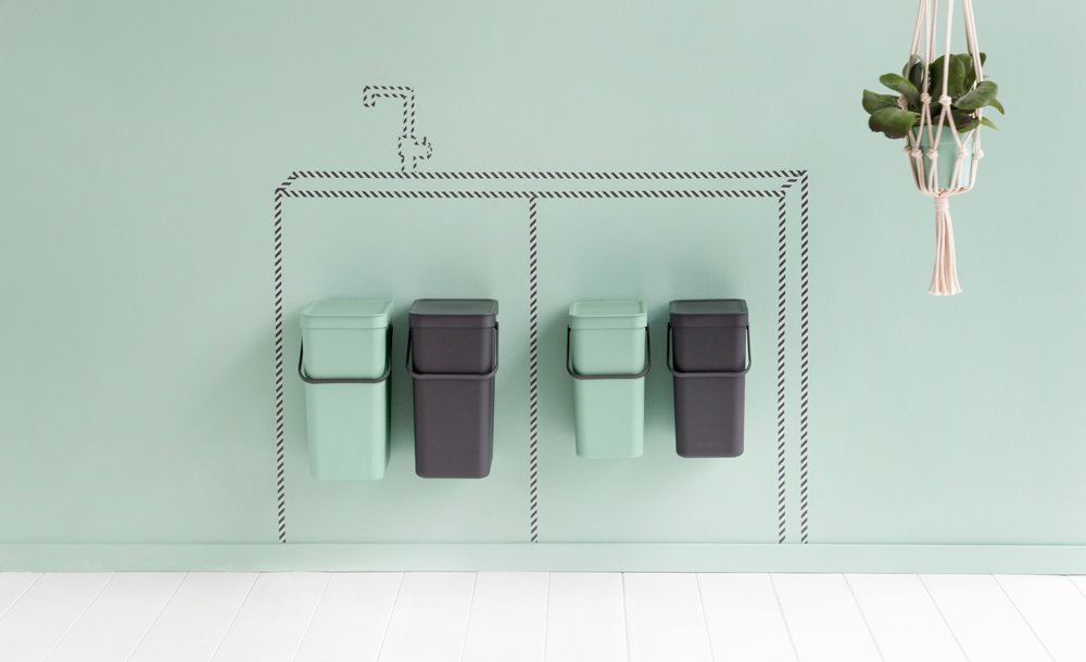 Brabantia Sort & Go Abfallbehäl. 2 X 16 L Dark Grey & Jade Green