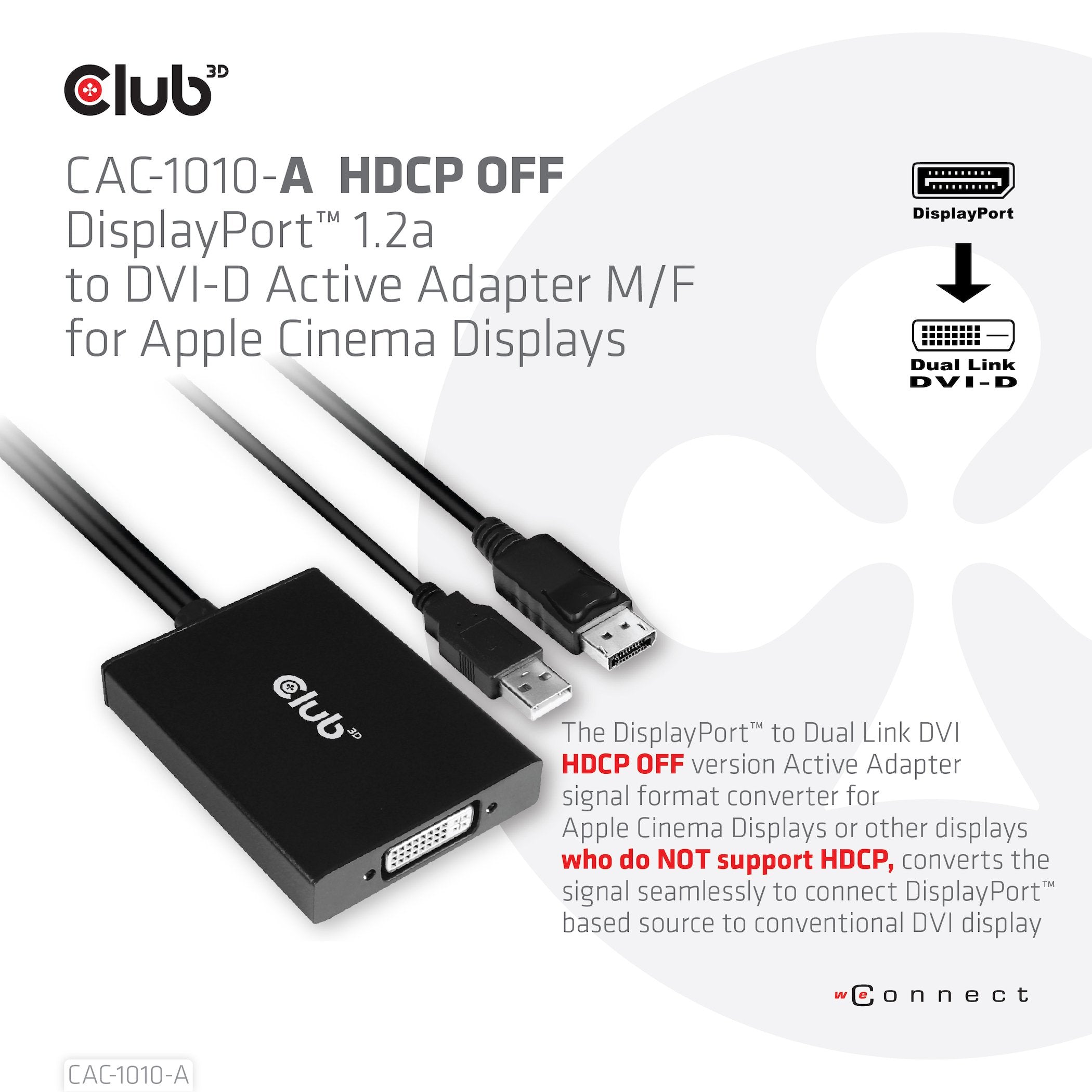 EAN 8719214471705 - CLUB3D CAC-1010-A adaptador de cable de vídeo 0,6 m DisplayPort DVI-D + USB Negro imagen 2