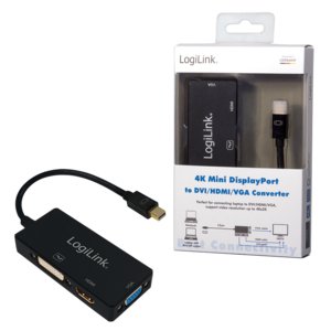 Logilink Cv0110 Adaptador De Cable Mini Displayport Displayport Gris