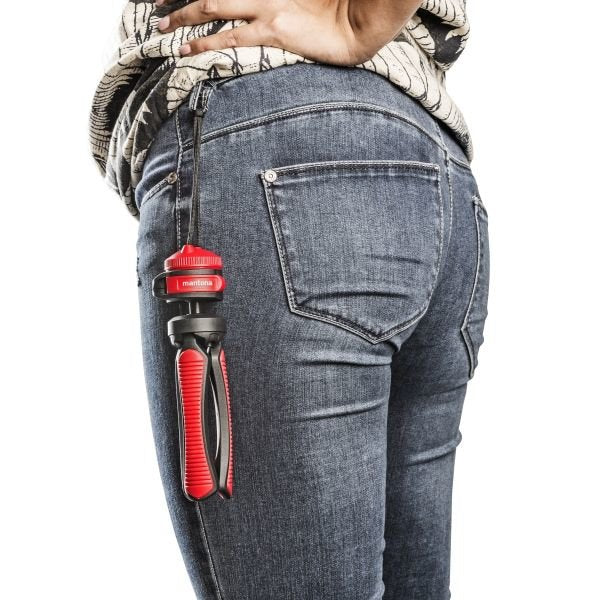 Mantona 21408 Tripode Smartphone/Cámara Digital 3 Pata(S) Negro, Rojo