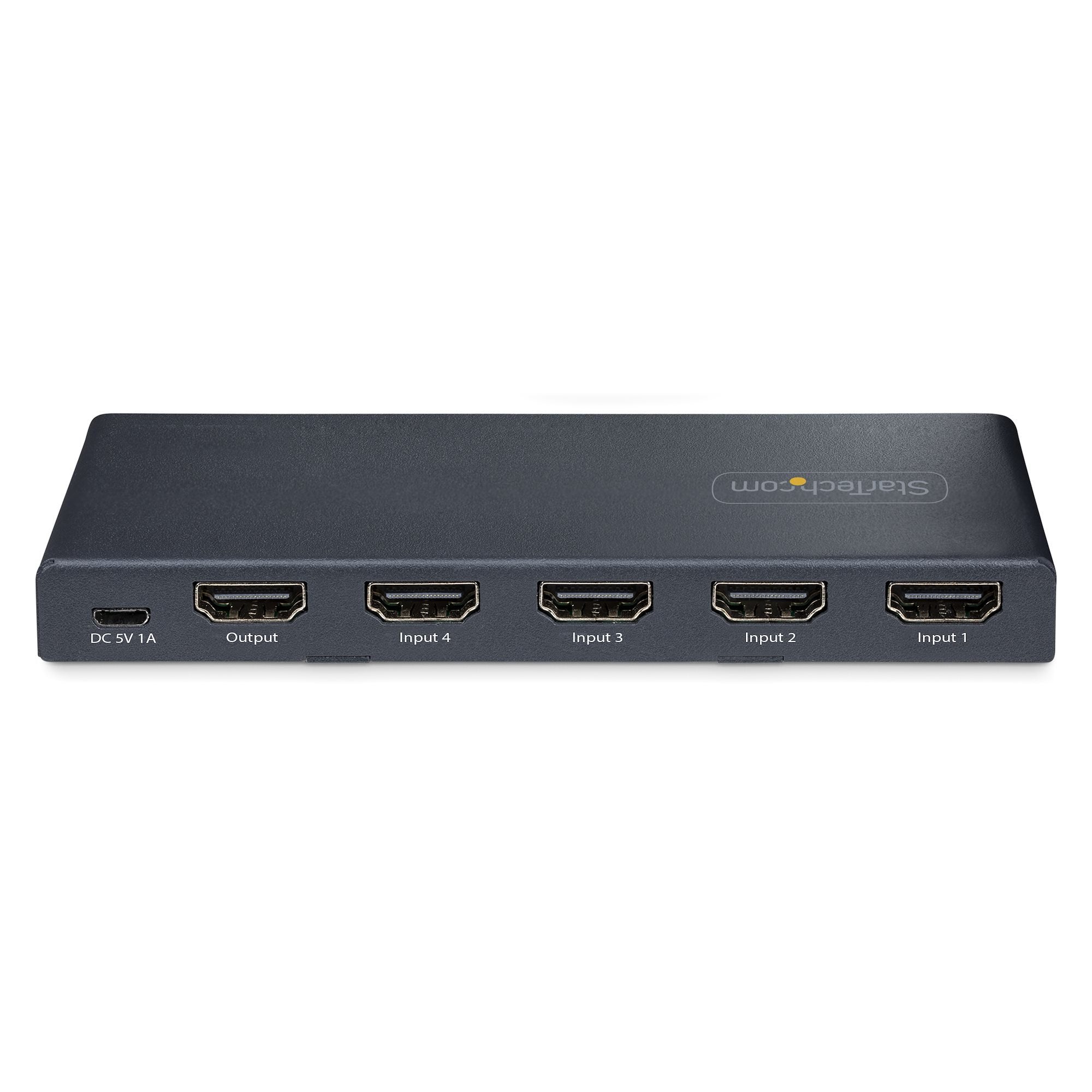 Startech.Com Switch Hdmi De 4 Puertos De 8k A 60hz - Switch Selector Hdmi 2.1 De 4k A 120hz Hdr10+ Uhd - 4 Puertos De Entrada Y 1 De Salida - Automático Y Manual