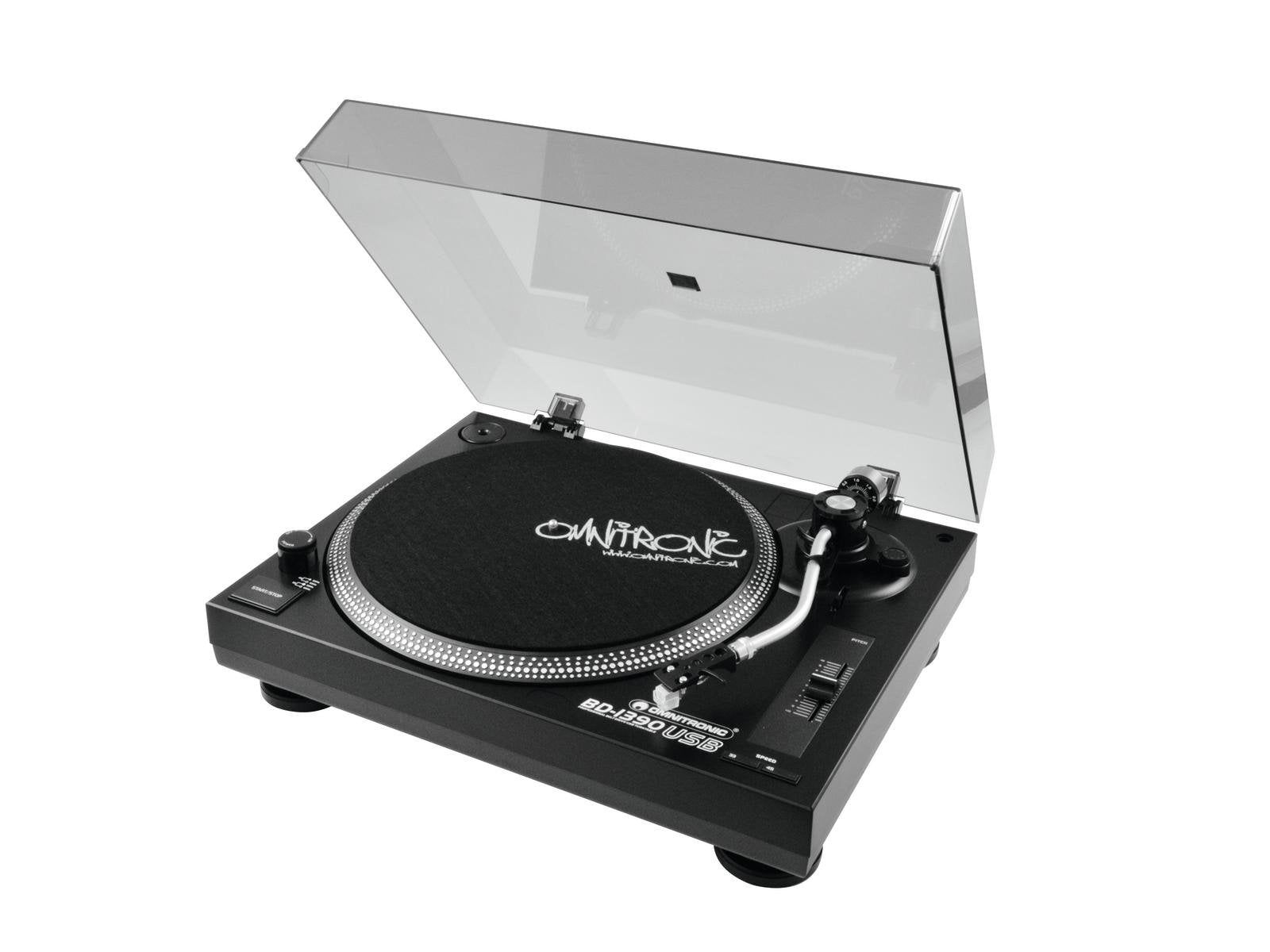 Tocadiscos Omnitronic Bd-1390 De Tracción Por Correa Portátil Negro