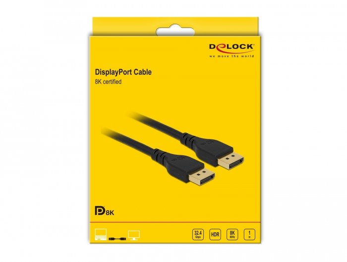 Delock Displayport Cable 8k 60 Hz 1 M Dp 8k