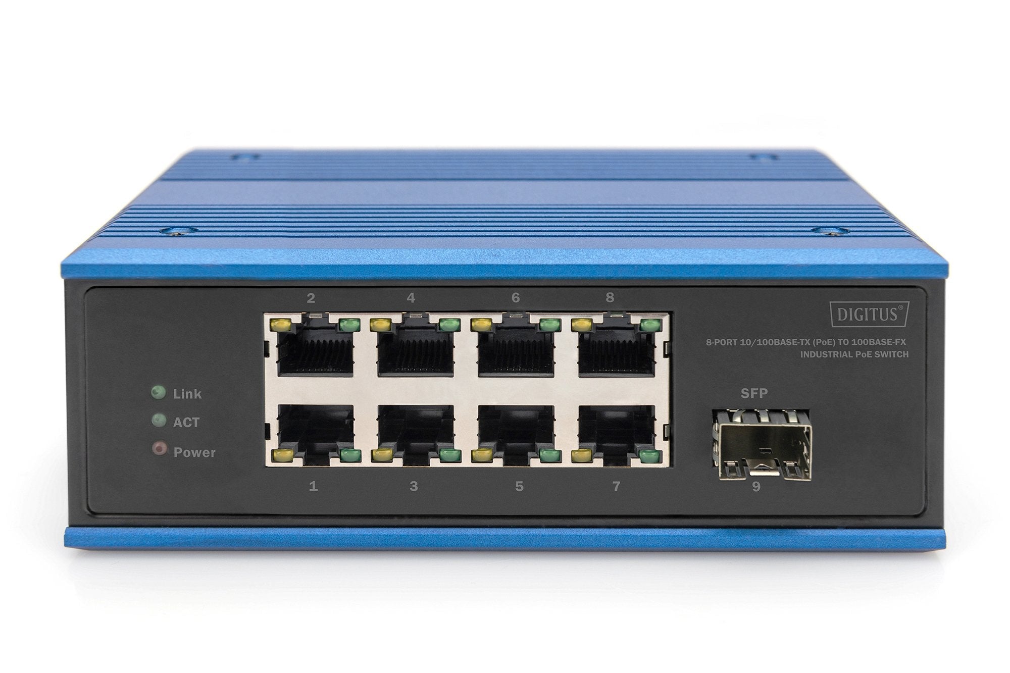 Digitus Switch Ind. 8-Port 10 100 Poe Unmanaged Azul