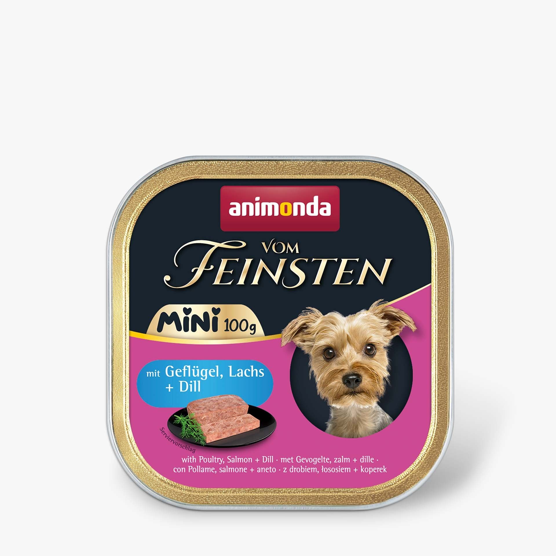 Comida Húmeda Para Perros Animonda Vom Feinsten Adult Mini Poultry, Salmon And Dill 100g