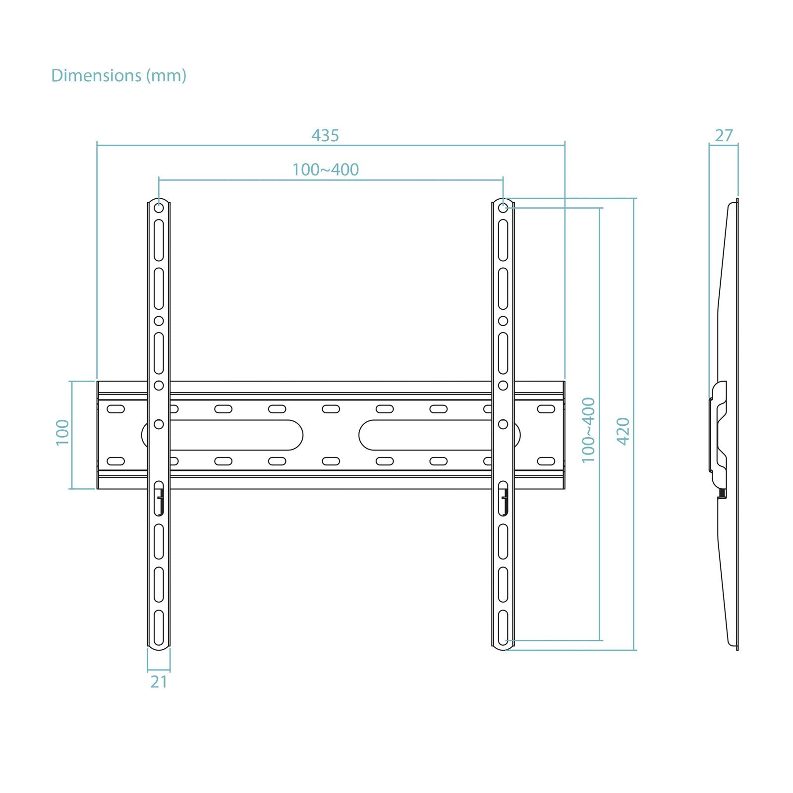 Soporte Fijo Pared Pantallas 32"-70", Negro