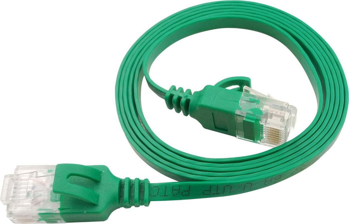 Flat U/Utp Cat6a Green 5m Awg 34/7, Pvc, 1x4mm Utp-Fl6a-00500-Gr