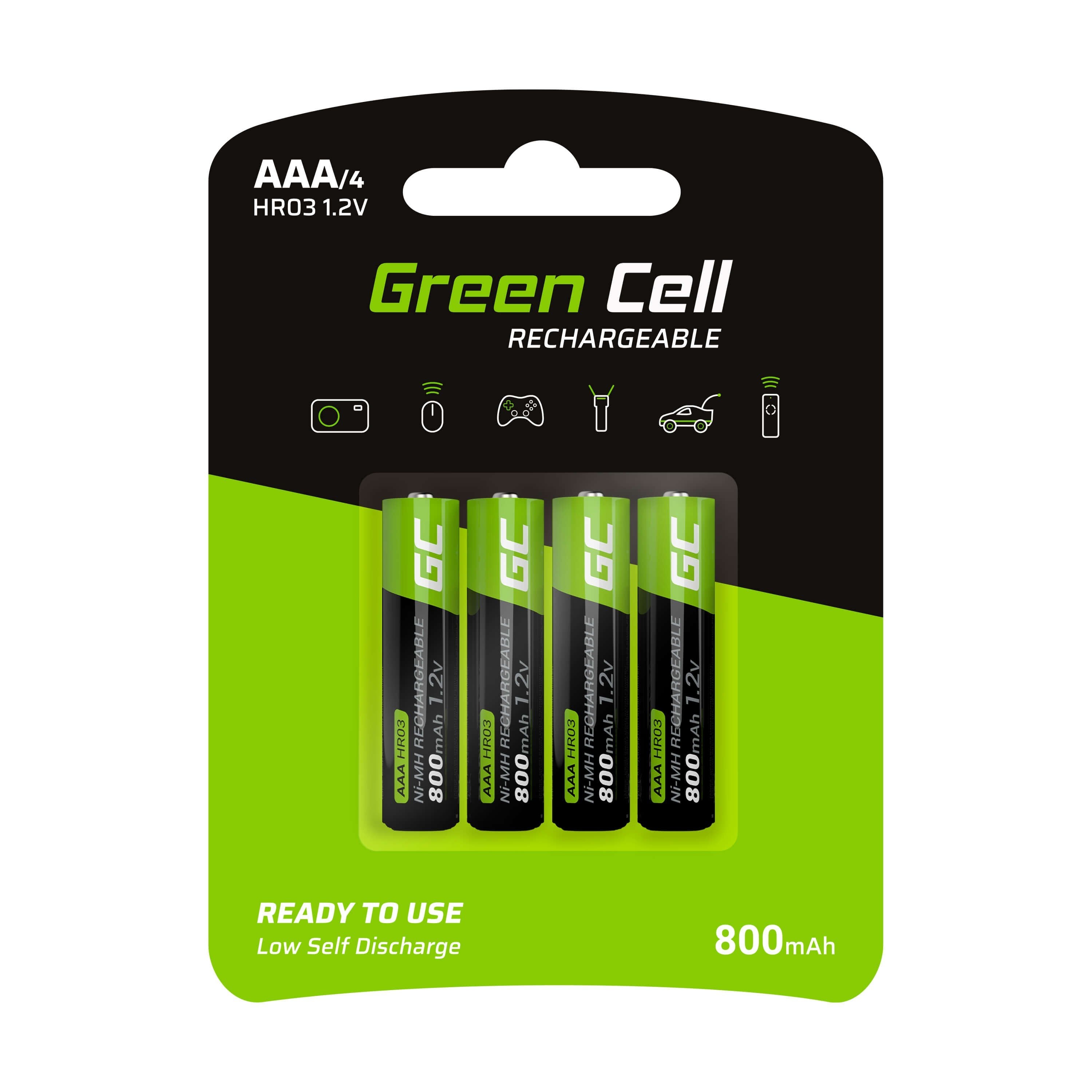Green Cell 4x Aaa Hr03 Baterías 800mah