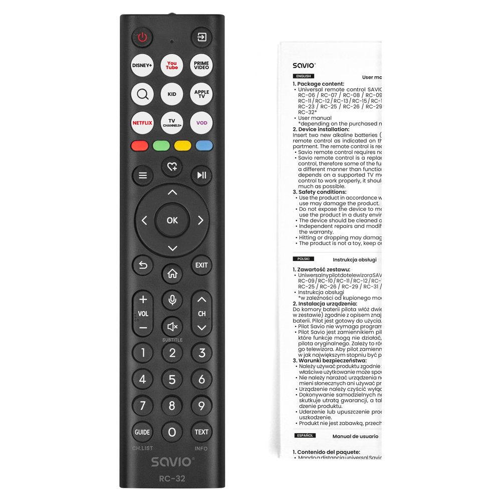 Savio Rc-32 Mando A Distancia Universal/De Repuesto Para Tv Hisense Smart Tv