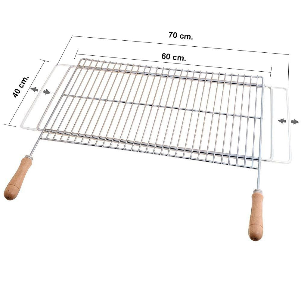 Parrilla Barbacoa Extensible 60x40cm Acero Zincado