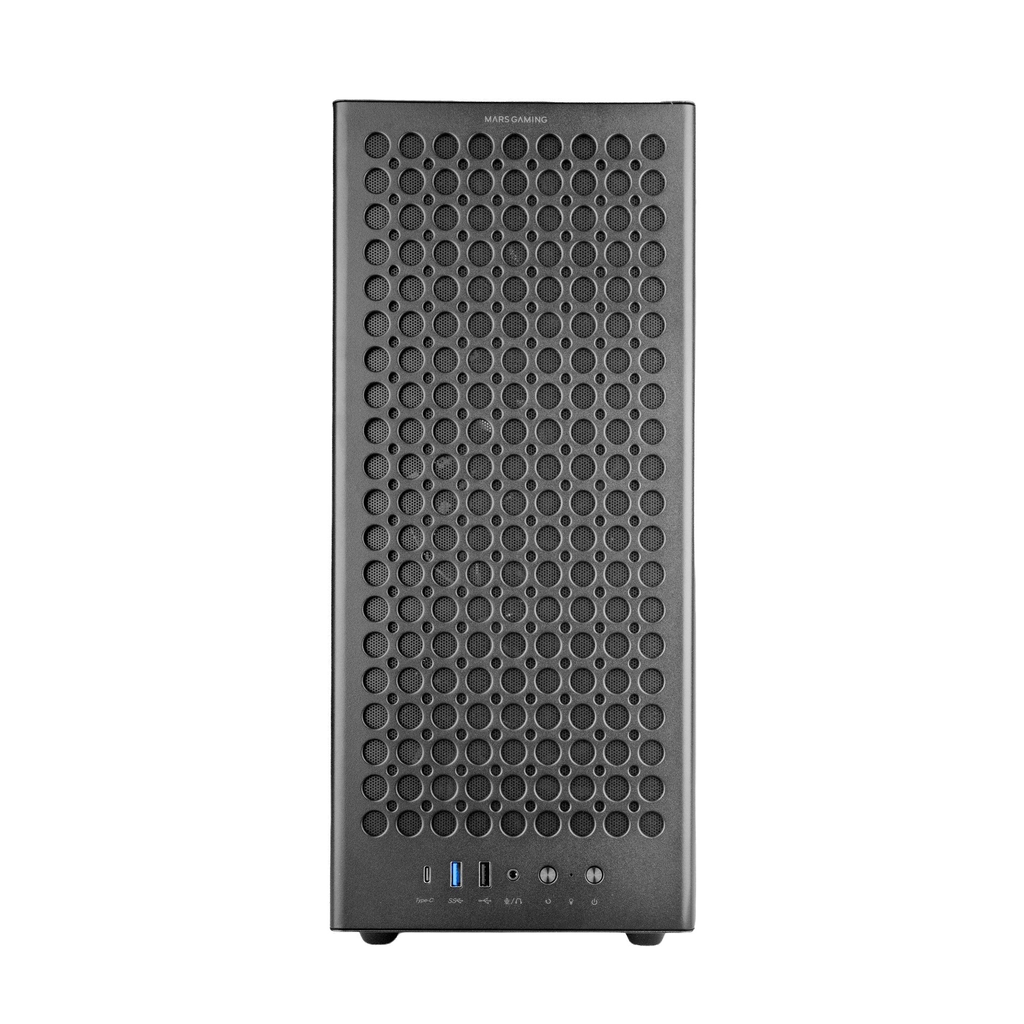 Caja Pc Atx Mars Gaming Mc-T800 Frontal Airdot Mesh 4x Ventiladores Fdb Cablehatch Usb-C Negro