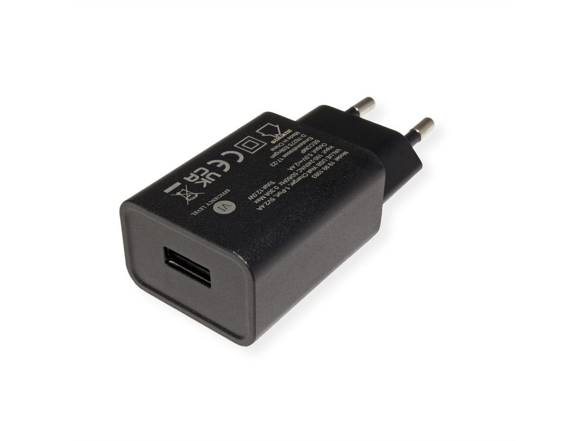 Value Usb Charger Mit Euro-Stecker, 1-Port (Typ-A), 12w
