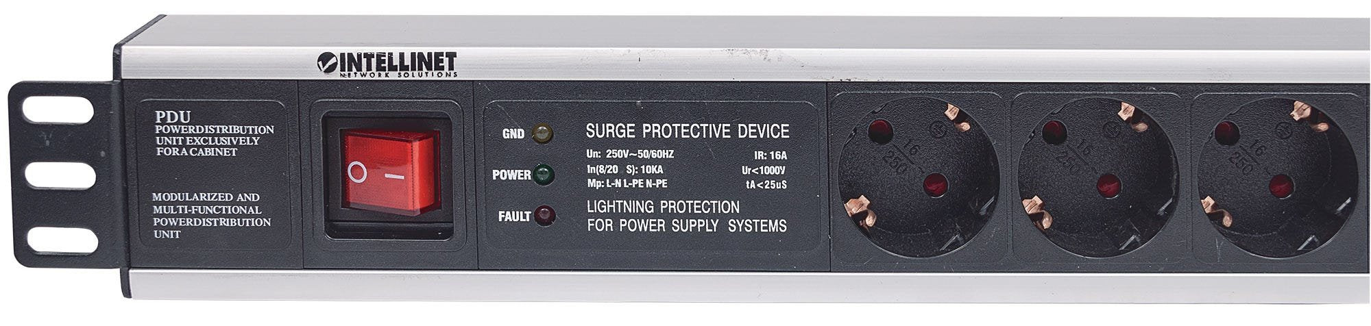 EAN 0766623713962 - Intellinet 713962 unidad de distribución de energía (PDU) 6 salidas AC 1.5U Negro imagen 4