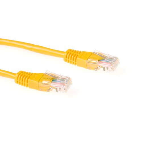 Latiguillo Cat 6, U-Utp, 1.00 M, Amarillo, Pvc, Contactos Rj-45 50? Oro. Act