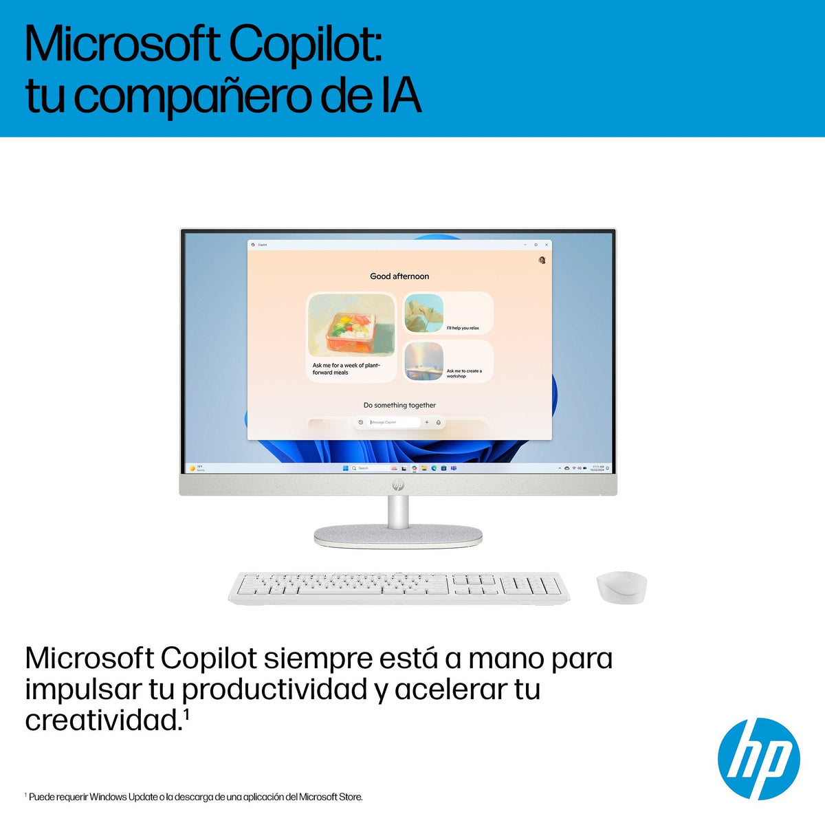 All In One Hp 24 Cr2000ns 23 8" Full Hd Intel Core Ultra 5 225u 16 Gb Ram 512 Gb Ssd Intel Uhd Graphics Sin Sistema Operativo Blanco