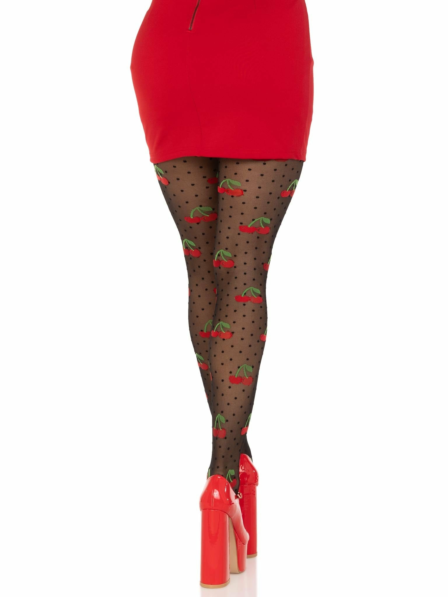 Leg Avenue - Medias Lunares Cereza Negro