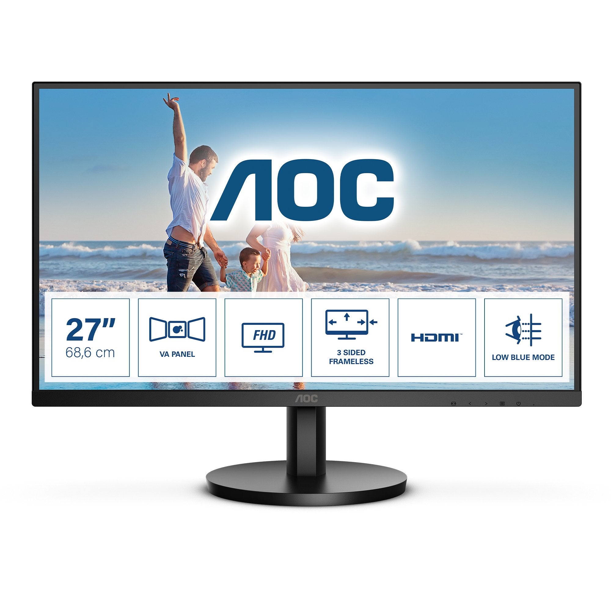 Monitor Aoc 27" 27b3hm Fhd Hdmi+Vga Negro Re