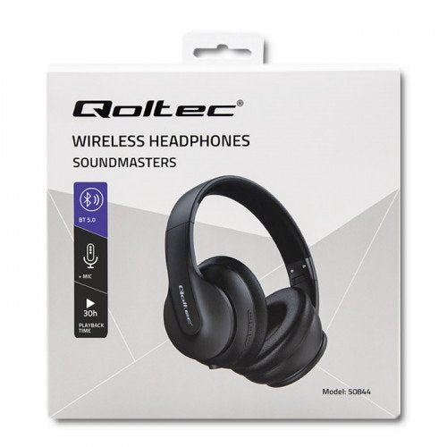 Qoltec 50844 Auriculares Inalámbricos Con Micrófono Bt 5.0 Ab Negro