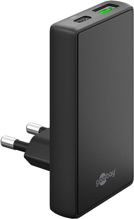Goobay Usb-C/A Pd Gan 90° Dual-Schnelladegerät (Negro, 65 Watt) 75723